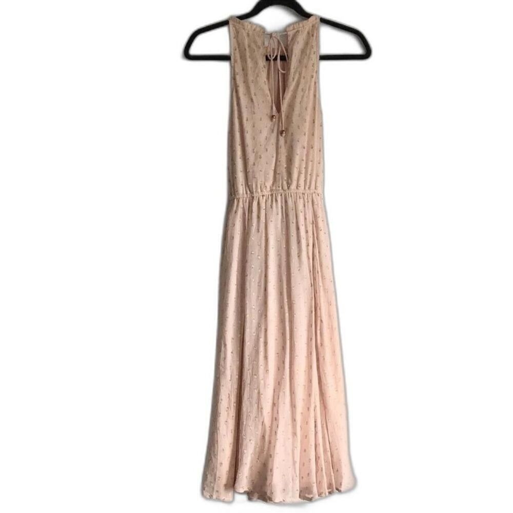 Plenty by Tracy Reese Midi Dress Peach Gold Polka Dot Size XS